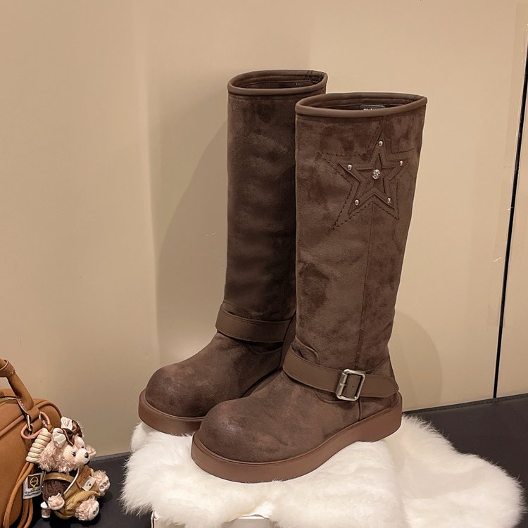 Nubuck Knee-High Platform Boots, picture 4 of 4