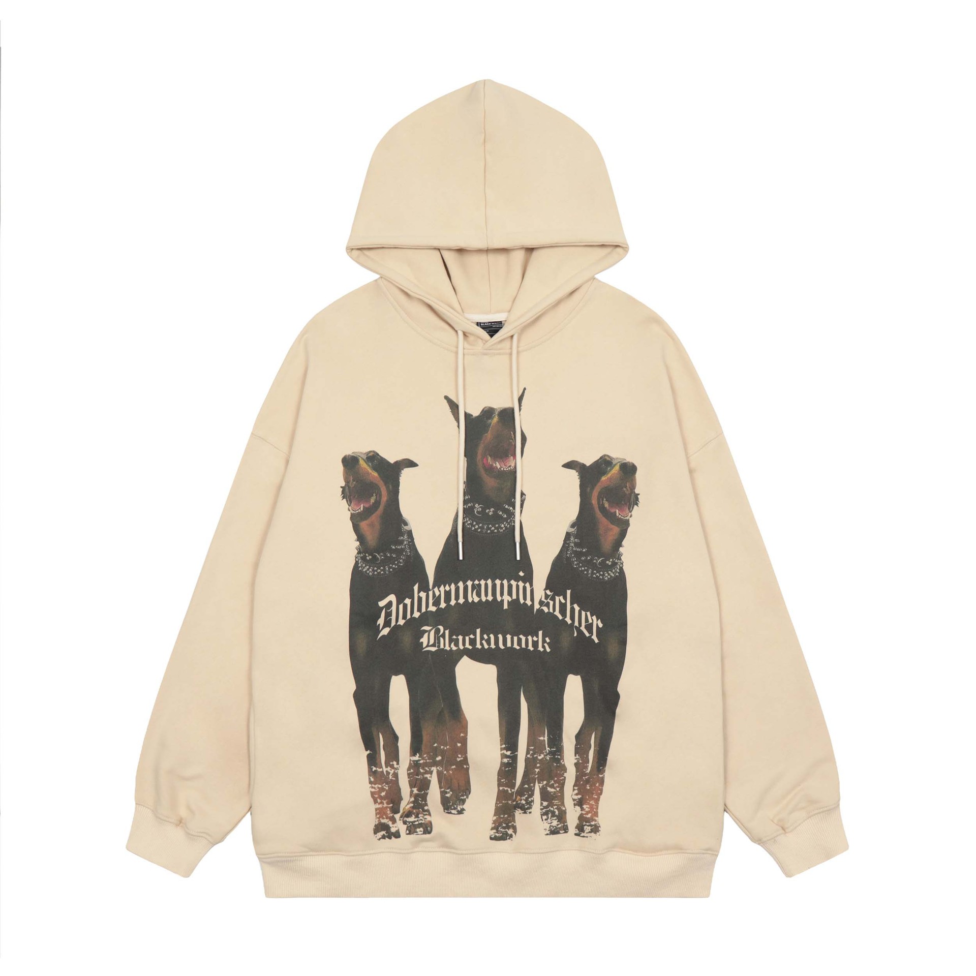 Title 11, Letter Printed Plush Hooded Sweater