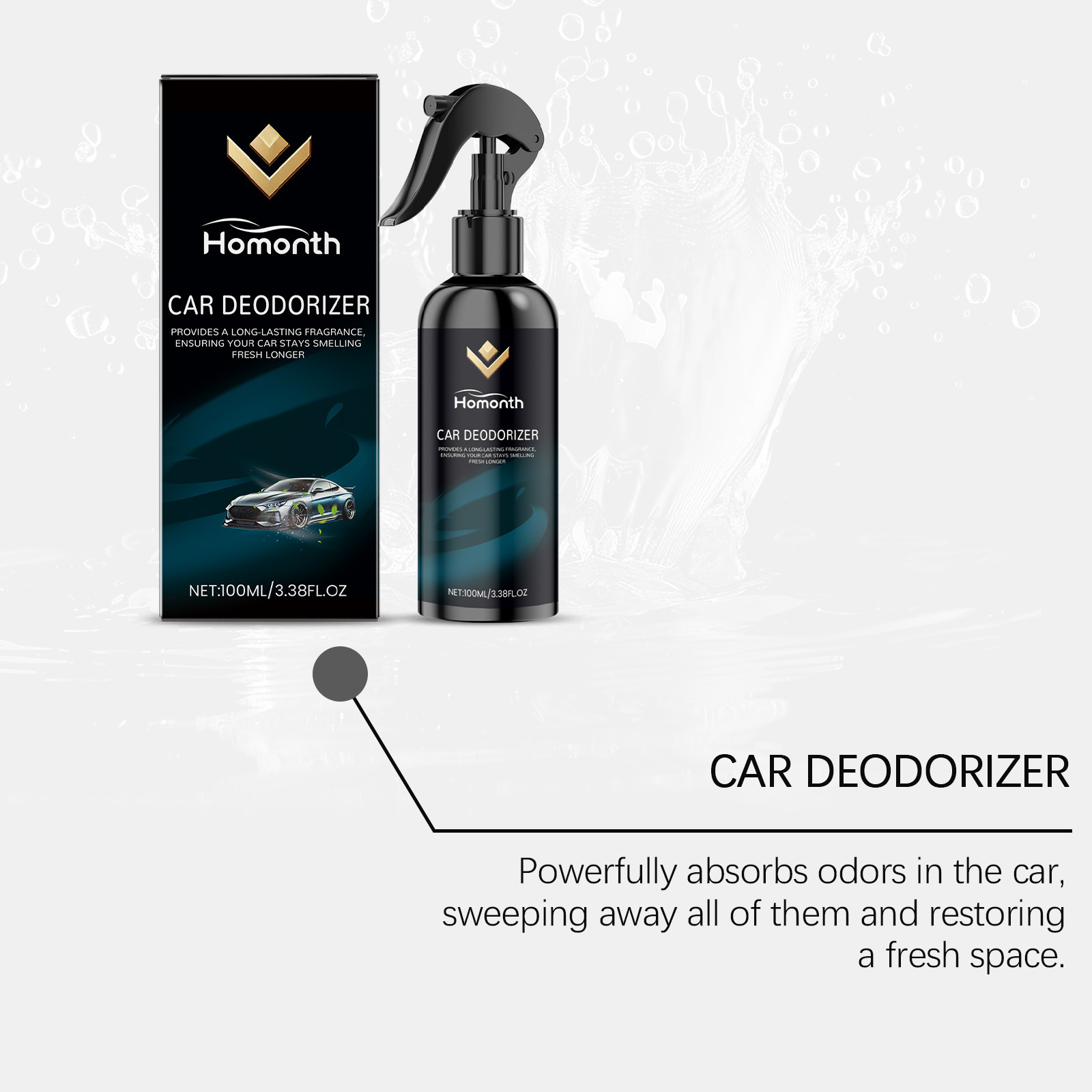 Homonth Car Deodorizer, Car Freshener, Removes Odors, Refreshes The Air, Long-lasting Fragrance, Multi-purpose Air Freshener.