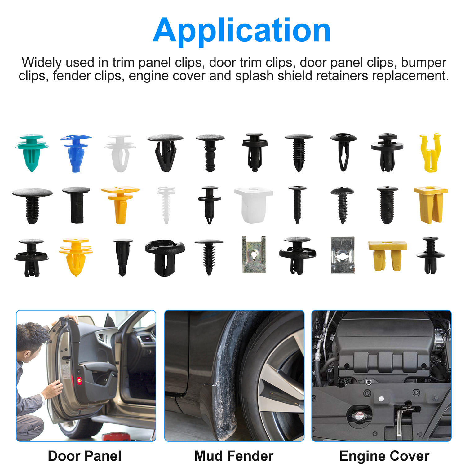 500Packs Bumper Fastener Rivets 30 Kinds Bumper Push Clips Fender Replacement Universally Fit Car Panel Skirt Shield Retainer