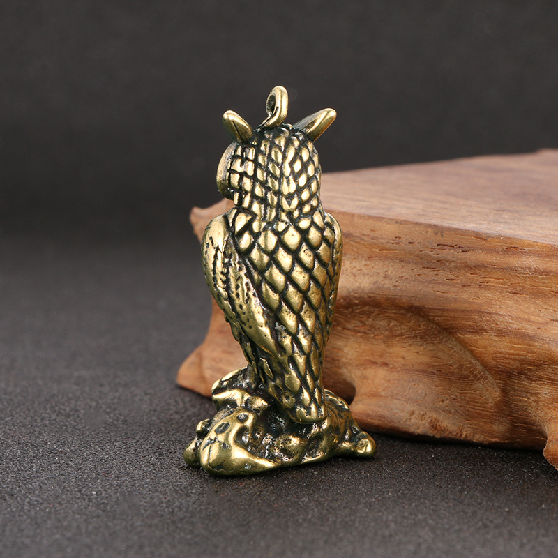 Title 3, Household Brass Distressed Owl Decoration