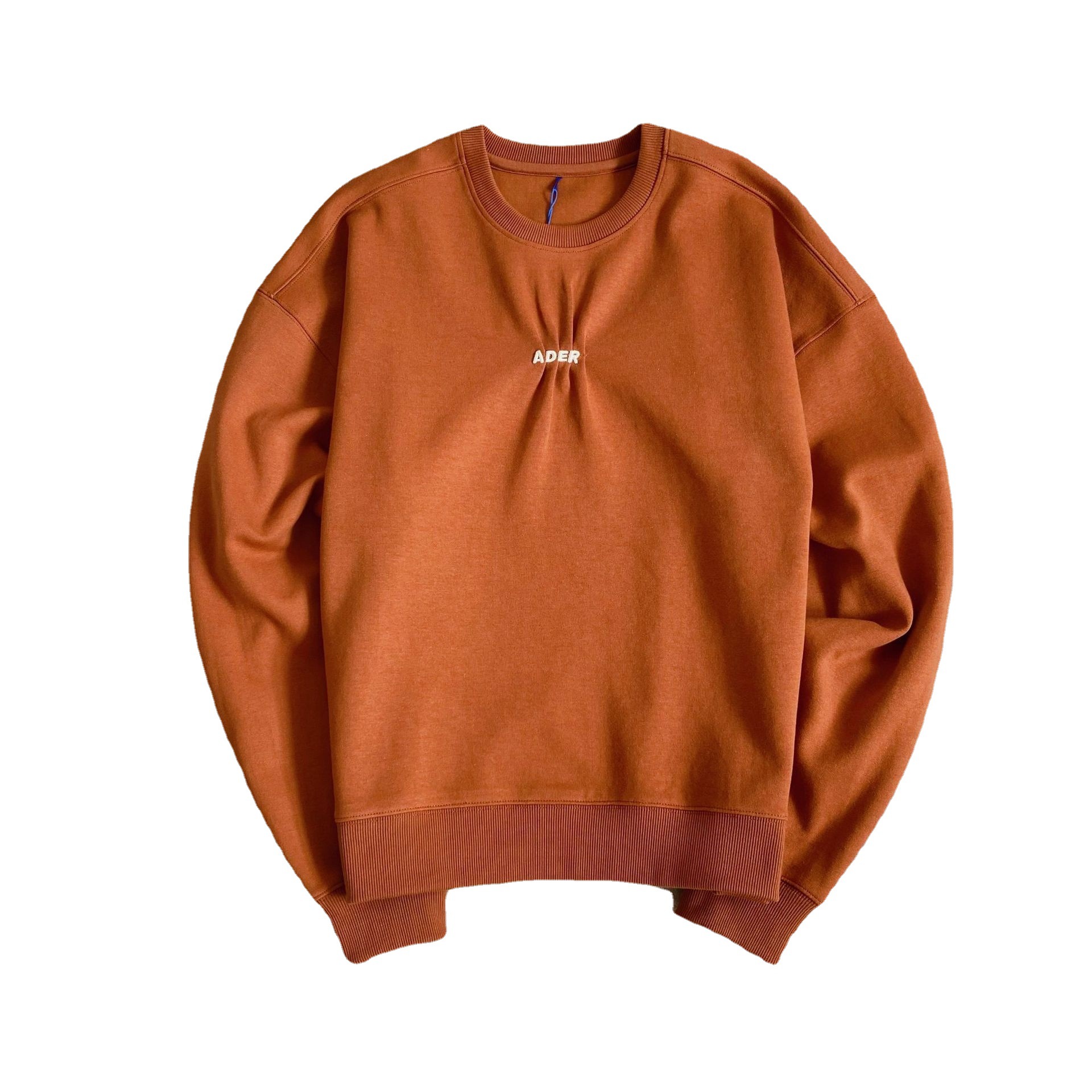 Personalized Chest Embroidered Small Letter Pleated Sweatshirt