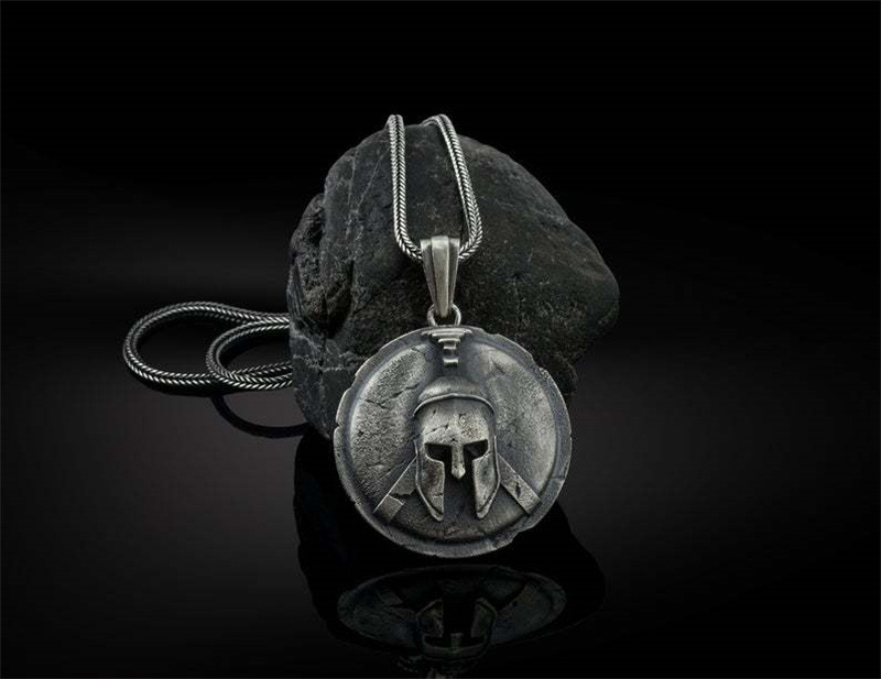 Pendant Greek Warrior  Helmet Necklace