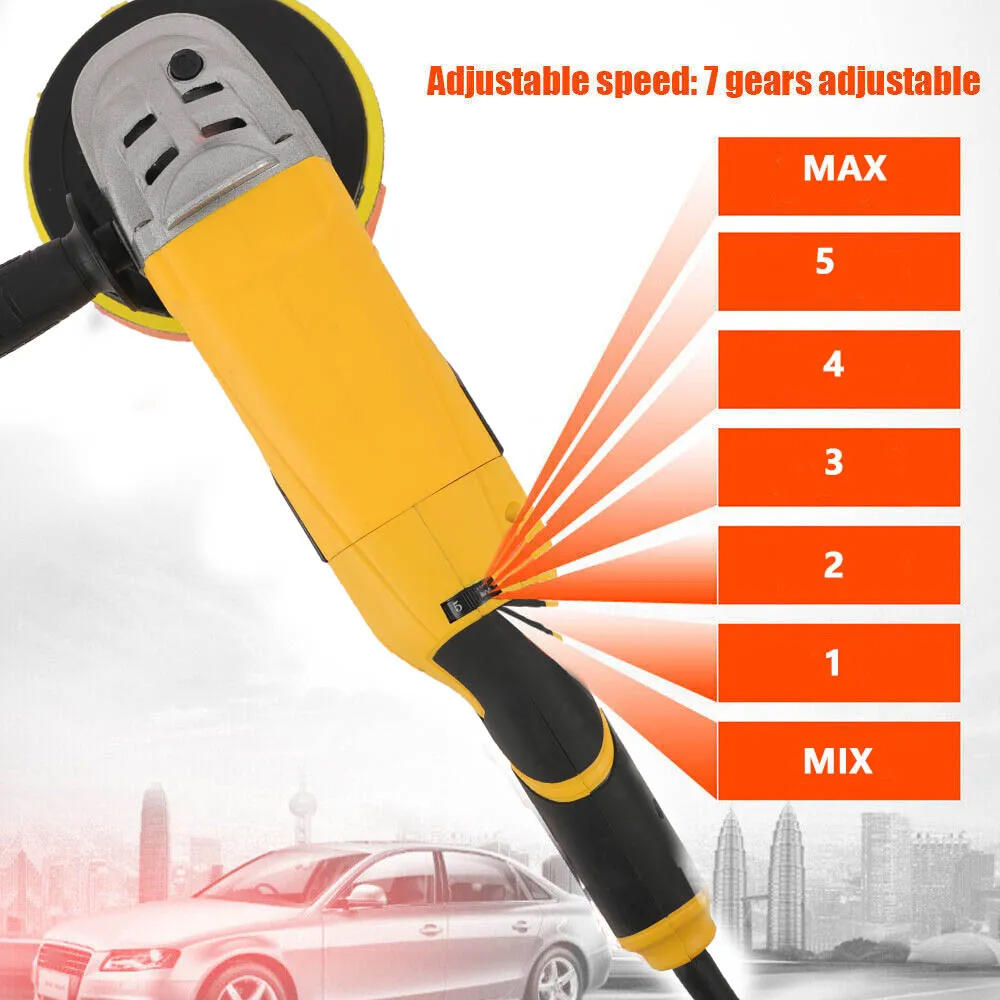 2000W Electric Polisher Car Sander Machine Kit Buffer Pad Sponge Polishing Waxer - Image 4