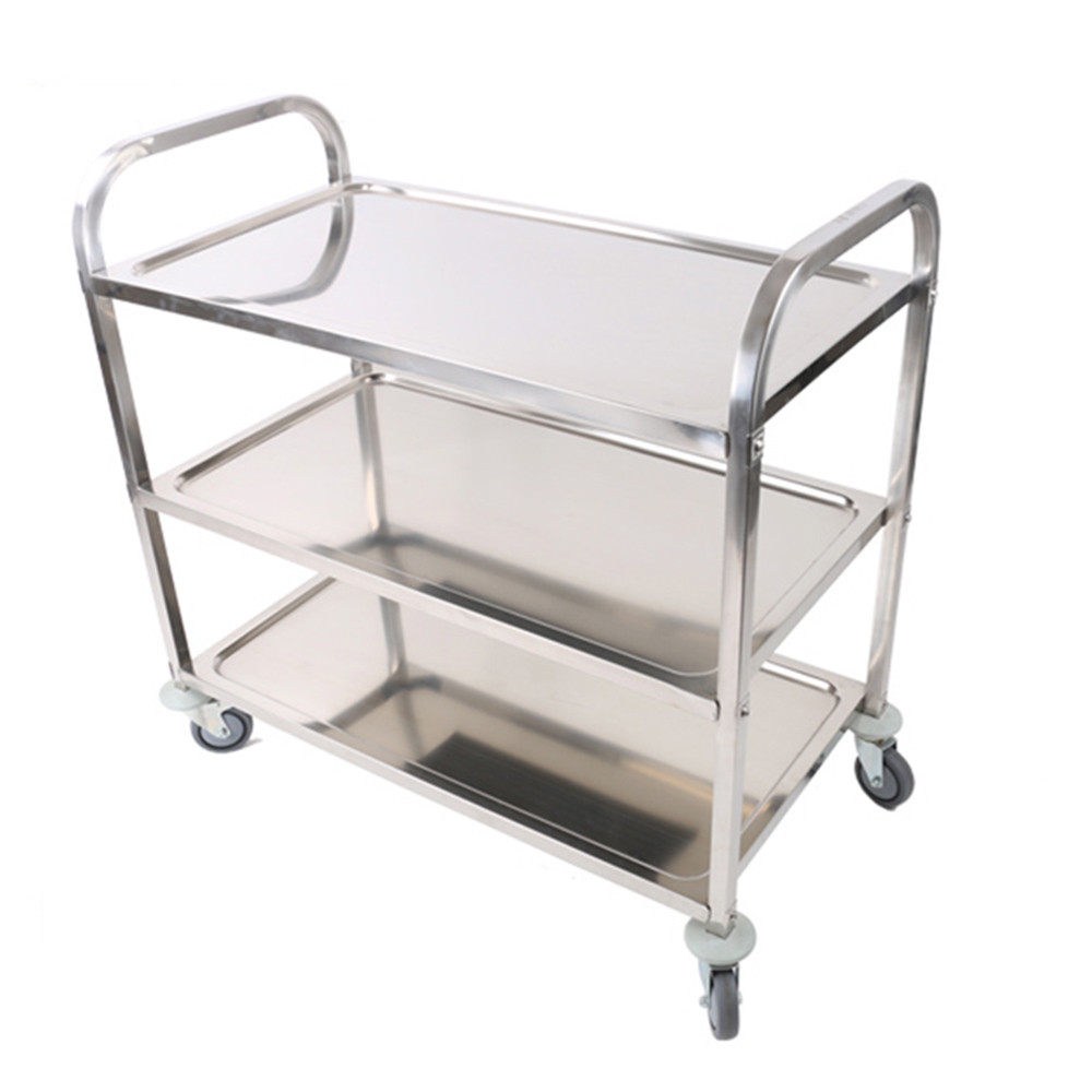 3 Tier Stainless Steel Trolley Cart Kitchen Restaurant Serving Catering Train UK