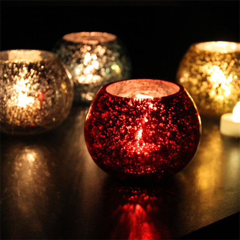 Christmas glass ball candle holder decoration (blue)