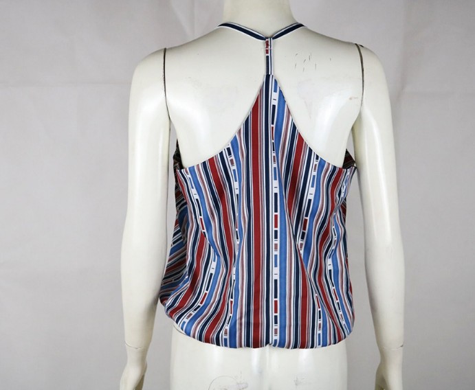 contrast color striped vest top