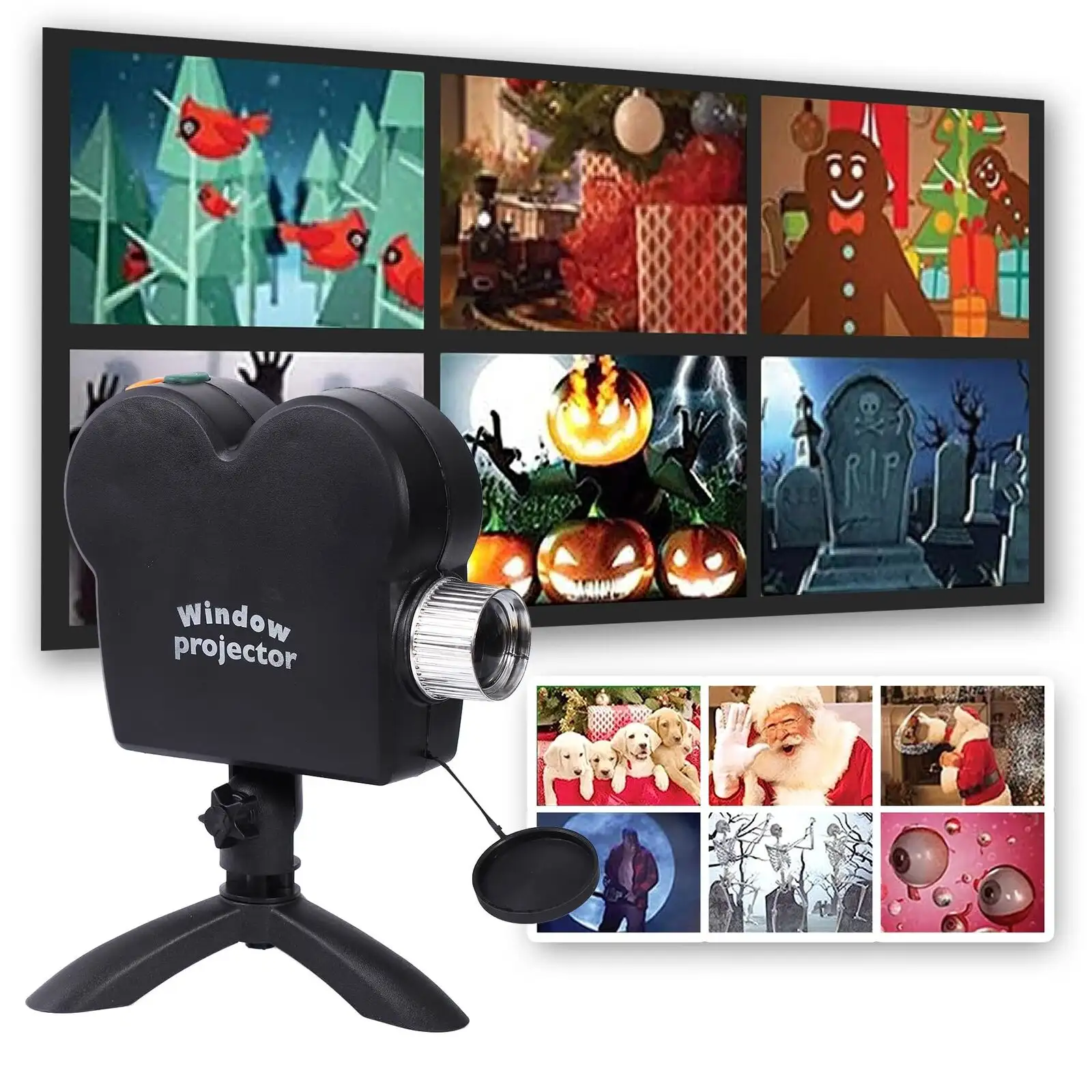 Halloween Window Projector Christmas Holographic Optical Home Window Display Pro