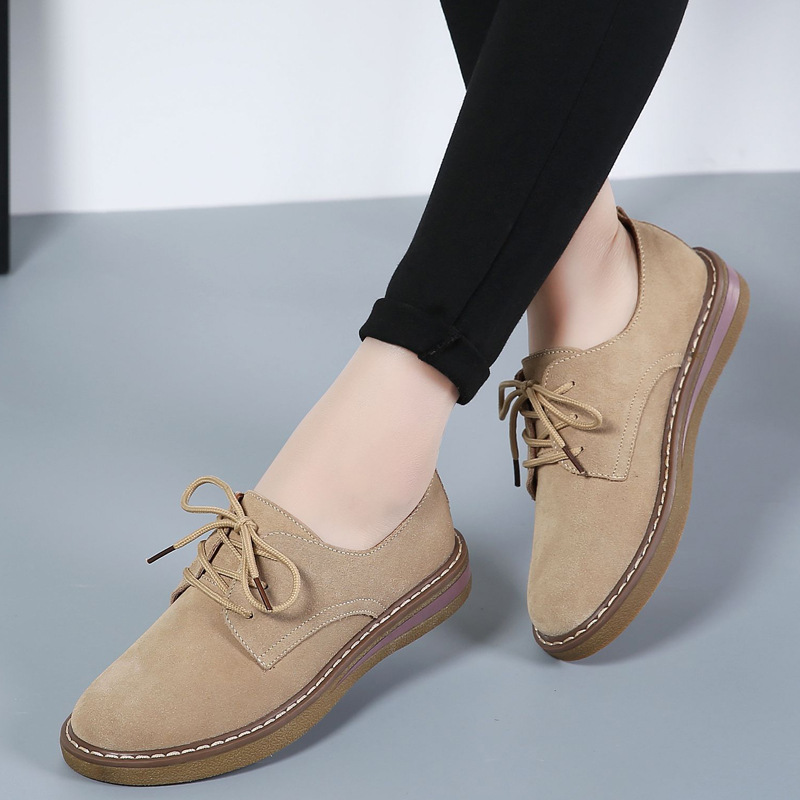 Title 8, Flat-bottomed casual shoes British small leathe...