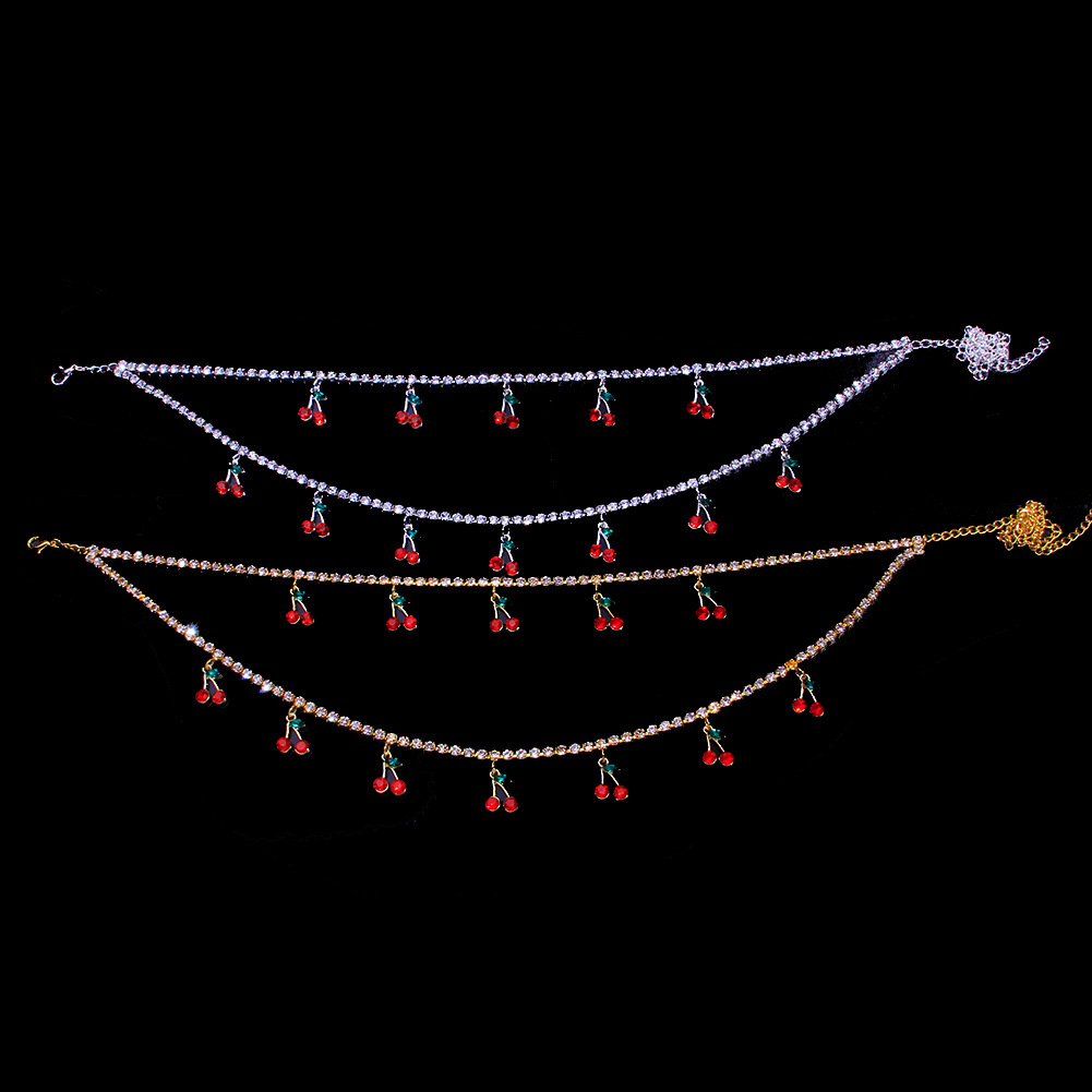 Fashion Diamond Red Cherry Necklace