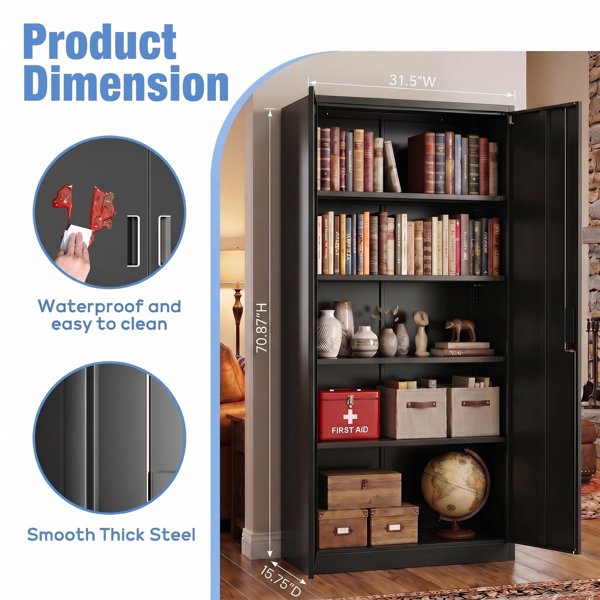 Metal Garage Storage Cabinet — Lockable Steel Storage Cabinet — photo 5