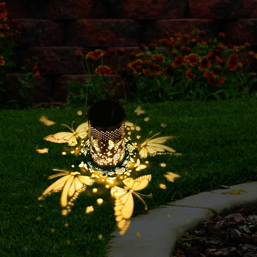 Outdoor Pluggable Or Hanging Iron Solar Butterfly Projector Lamp — foto 3