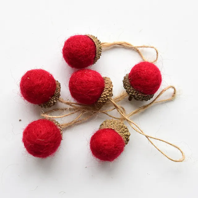 Wool Felt Acorn Ball Christmas Ornament Red - Shop at LoveMi