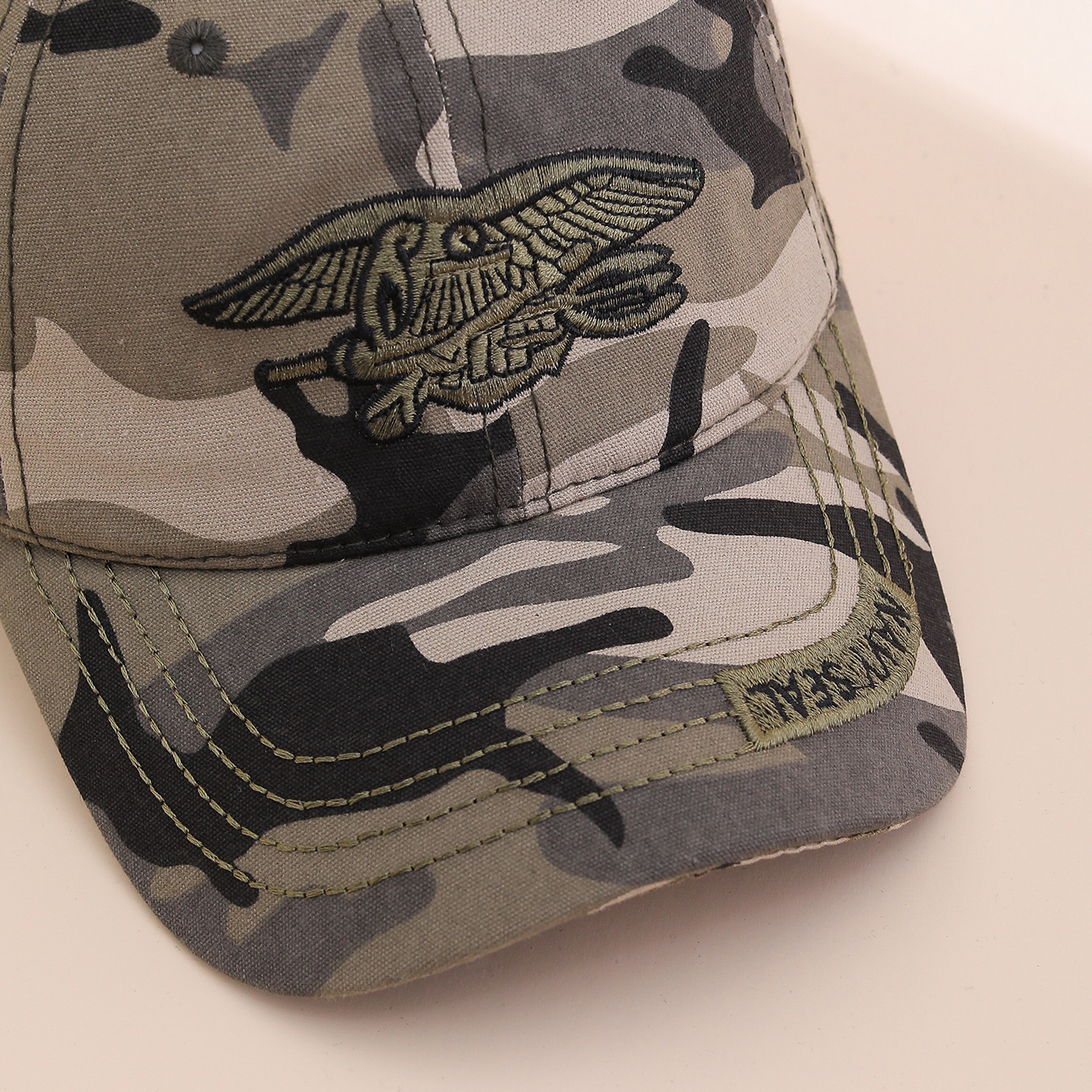 Spring And Autumn Fashion Patchwork Embroidered Letter Baseball Cap, Military Style Outdoor Versatile Straw Hat