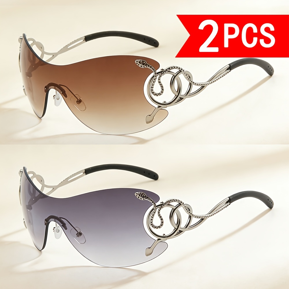 Two Great Value Combo Packs New Large-sized Women's Frameless Stylish Glasses With Trendy Frameless Design. Suitable For Daily Casual Wear, As Gifts, And For Styling Photoshoots. — 1