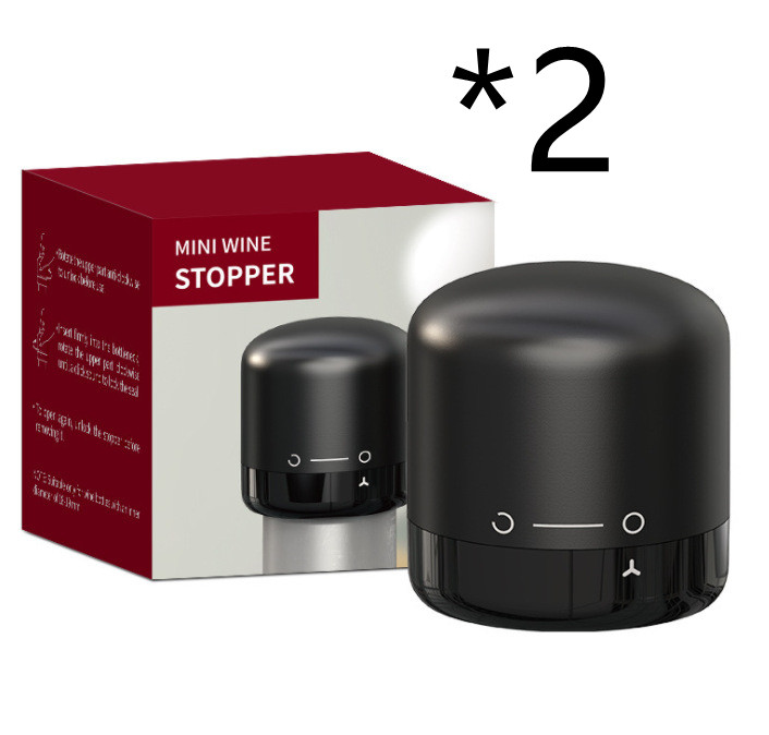 2PC Black wine stopper