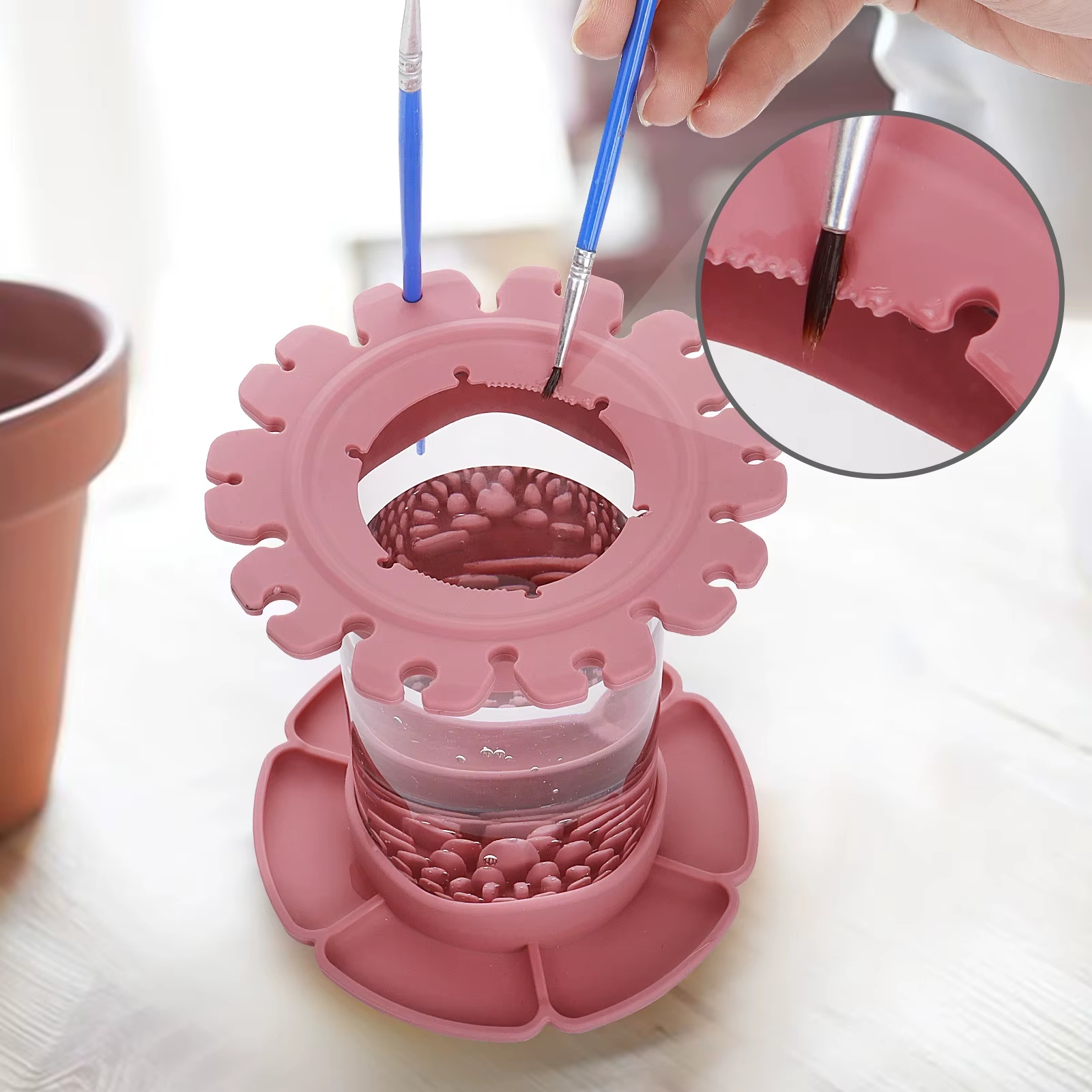 Paintbrush Cleaning Tool, Painting Brush Scrubber Board Cleaner Detachable