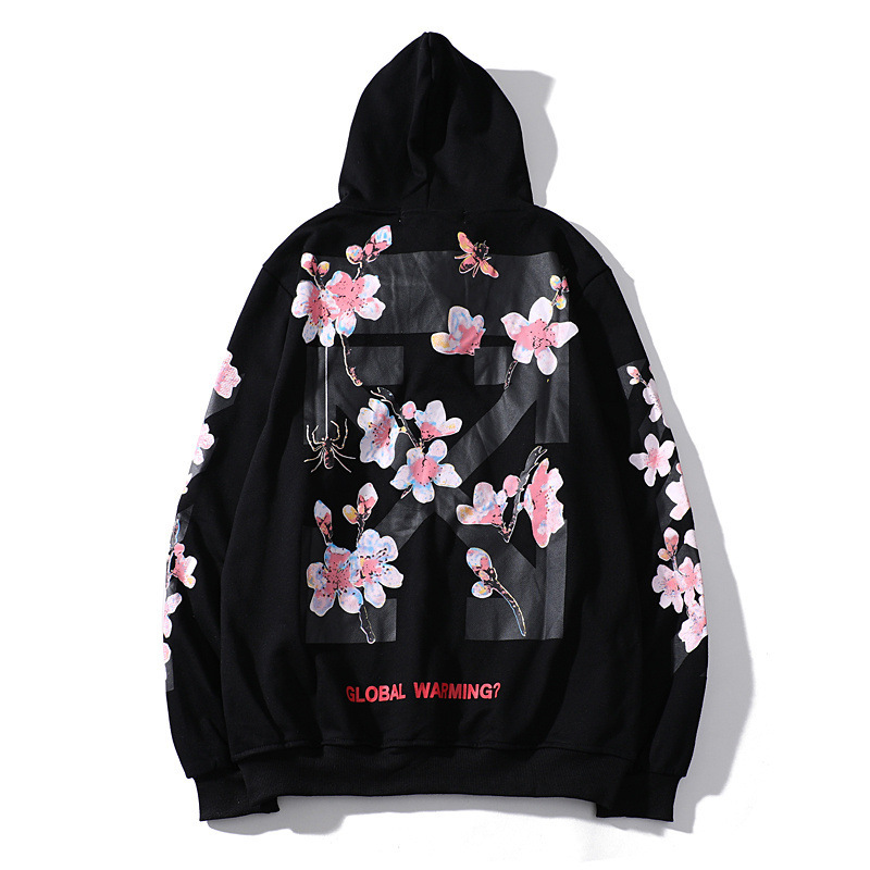 Title 3, Sakura Arrow Print Hooded Hoodie for Men and Women