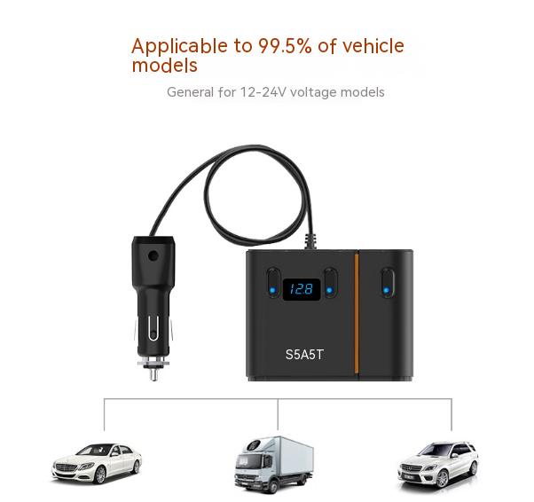 Title 3, Smart Dual Usb Car Charger One For Four Cigaret...