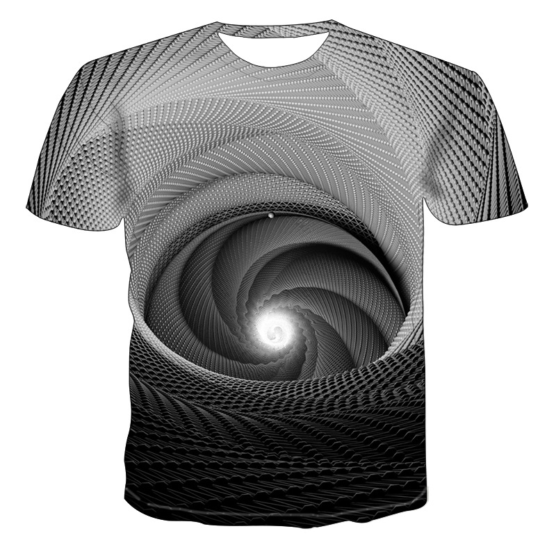 Geometric Three-dimensional Pattern Digital Printing T-shirt