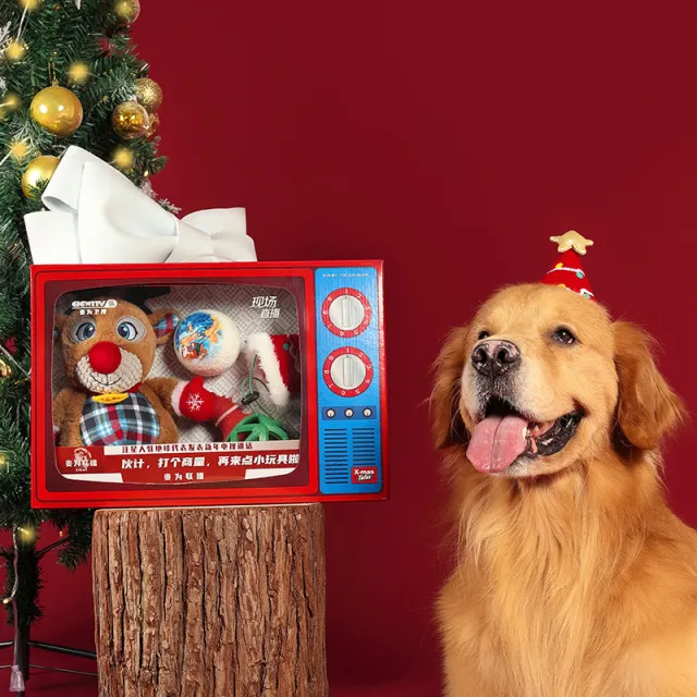Plush Teething Bite Resistant Cat And Dog Toys Big Dog Gift Box - Shop at LoveMi