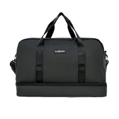 Men's Fashion Casual Lightweight Travel Handbag - Black - View 1