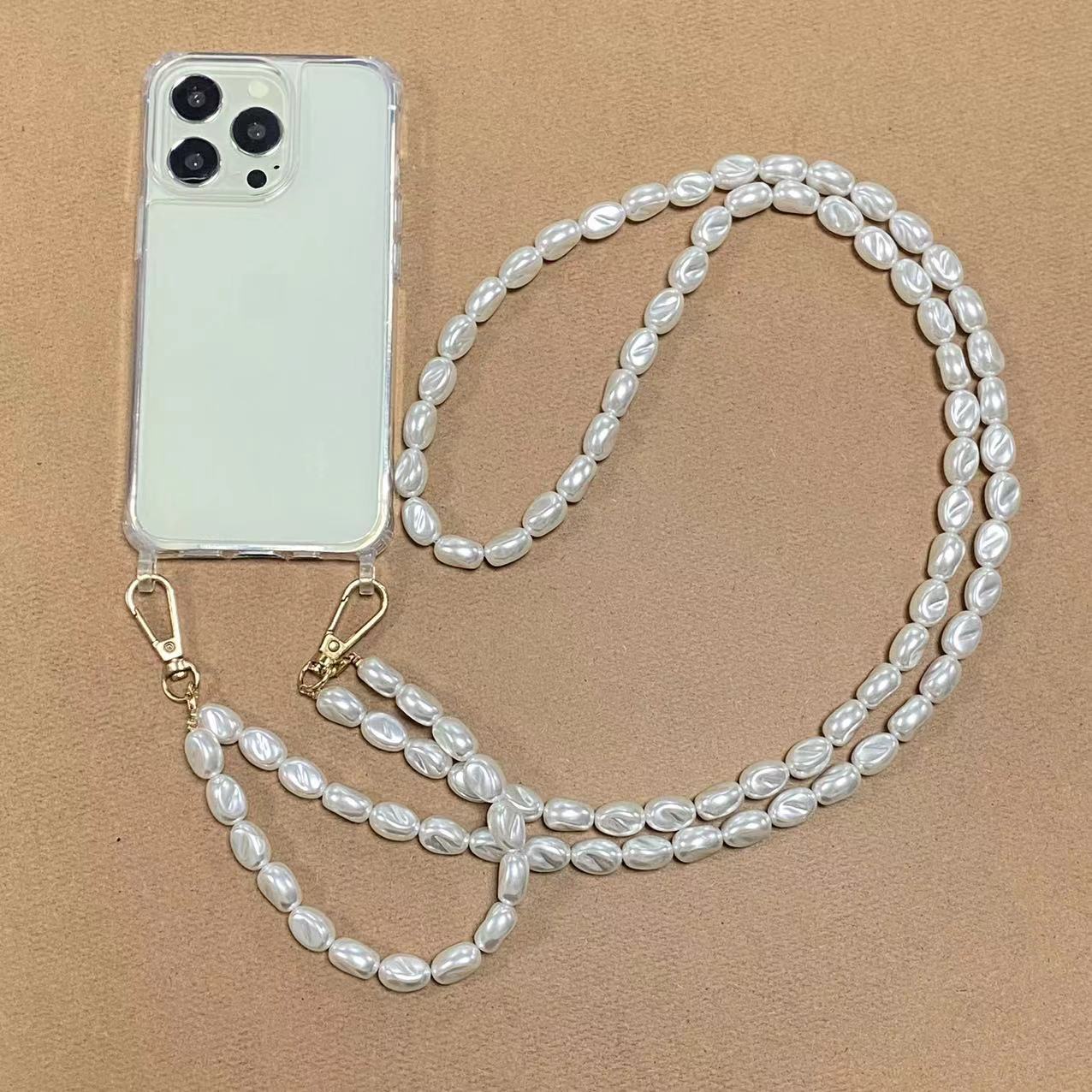Silicone Pearl Hand Holding Chain Crossbody Detachable Chain Phone Case - Image 3