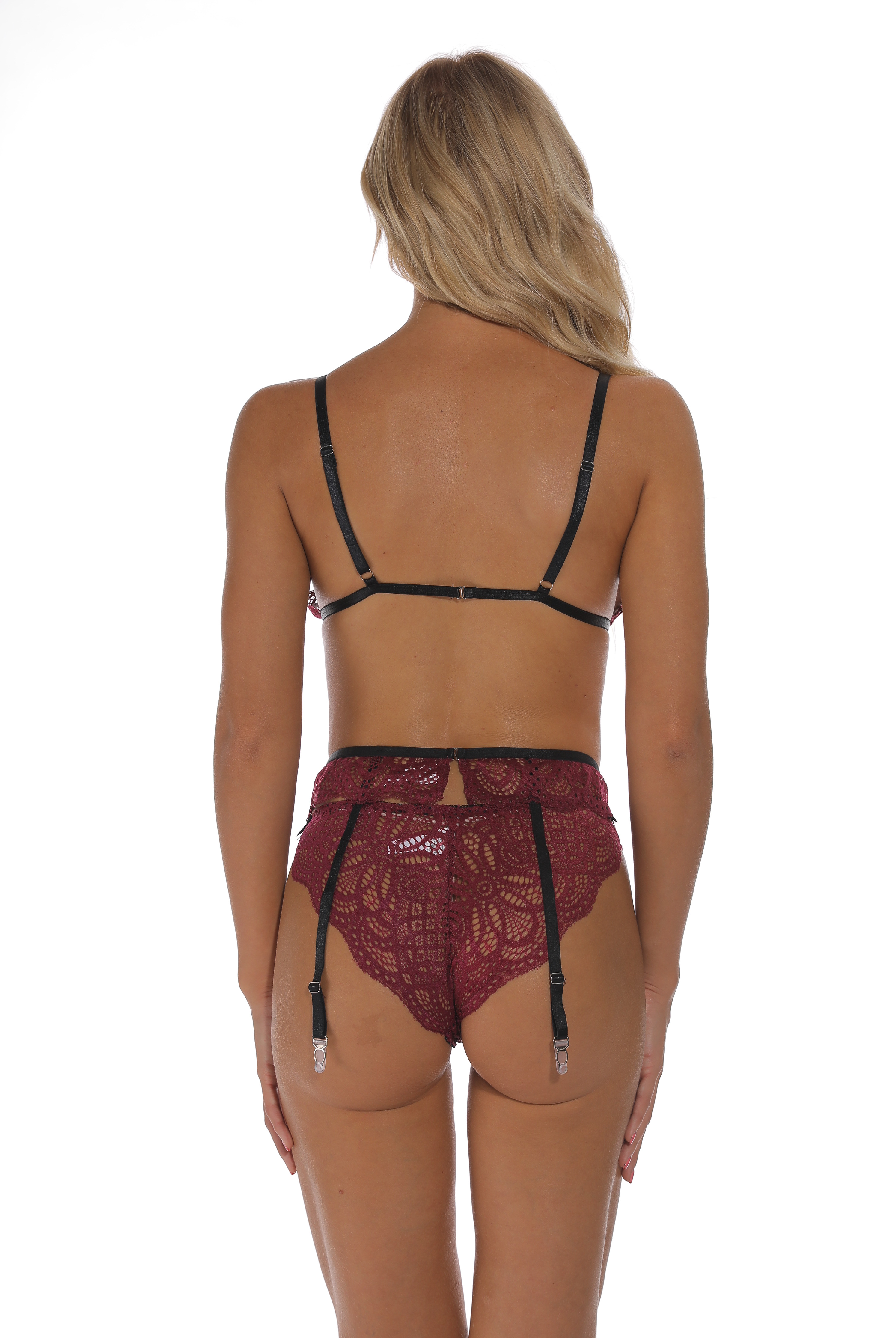 Title 4, Lace Pattern Perspective Push Up Underwear Set