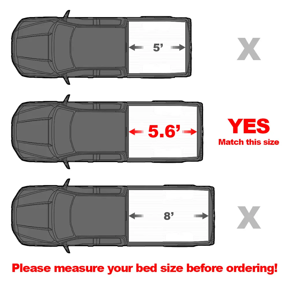 5.6' Soft Rollup Tonneau Cover Truck Bed For 0628--VX-109-0628