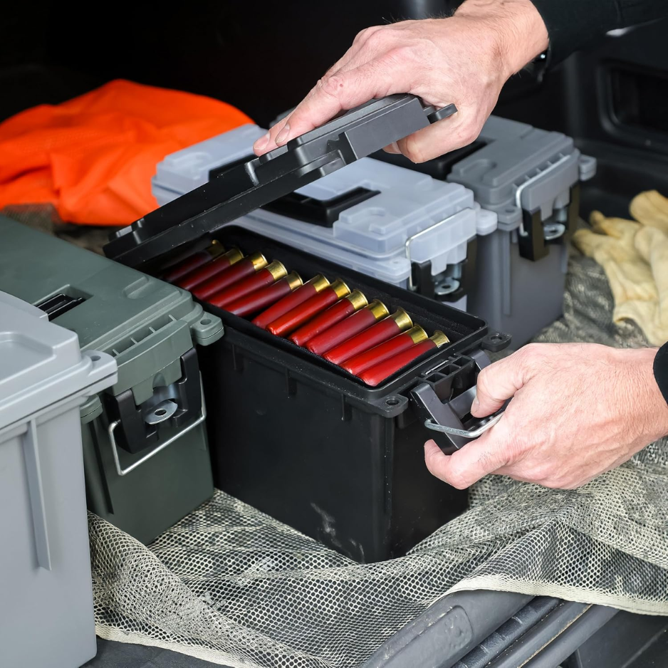 Stackable Lockable Ammo Storage Box Black Water And Dust Resistant Dry Box For Hunting Gear And Bullets — foto 2