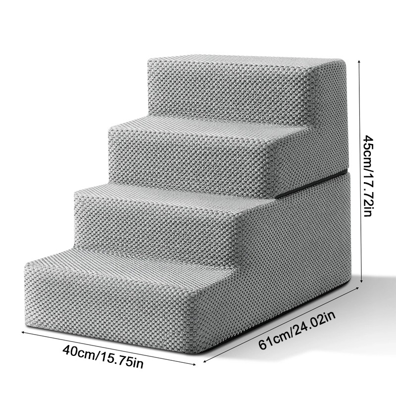 Dog Stairs Pet 4 Steps For Bed Sofa Cats Ladder Ramp With Removable Cover — image 5