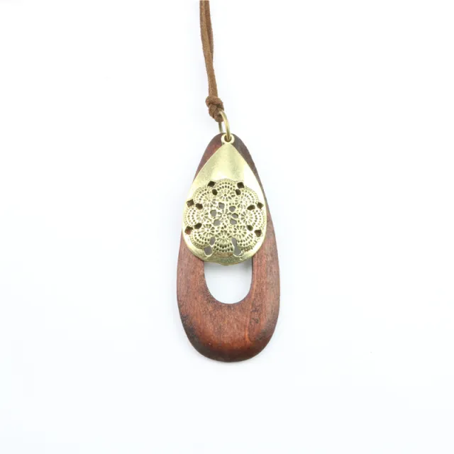Vintage Cotton And Linen Clothing Accessories Ethnic Necklace Brown - Shop at LoveMi