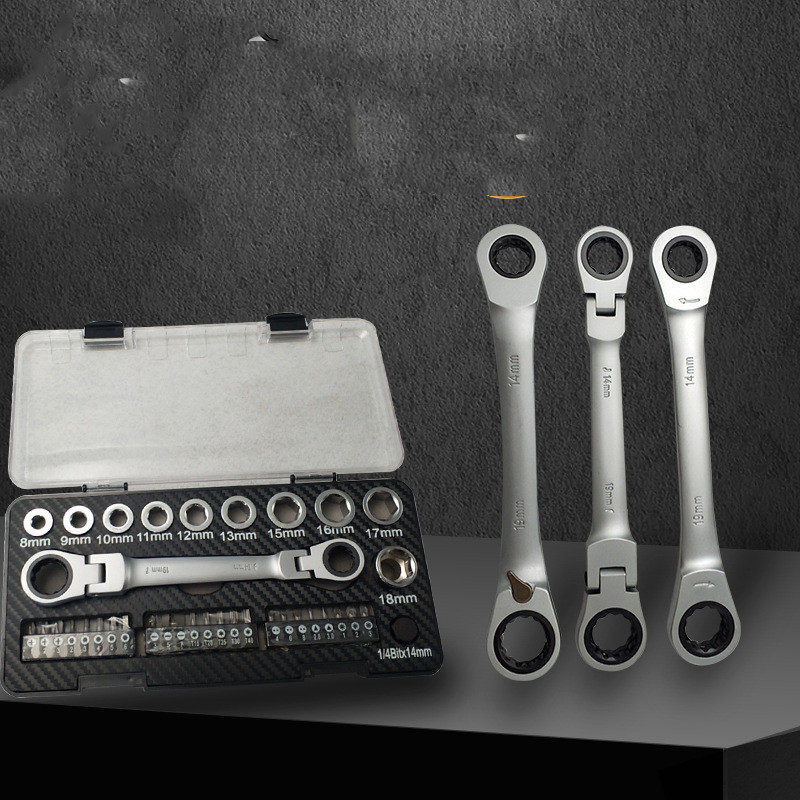 Ratchet Wrench Set Sleeve Screwdriver Set Amazon Ebay Tools Hot Selling Product Multi-function Two-way Ratchet — foto 5