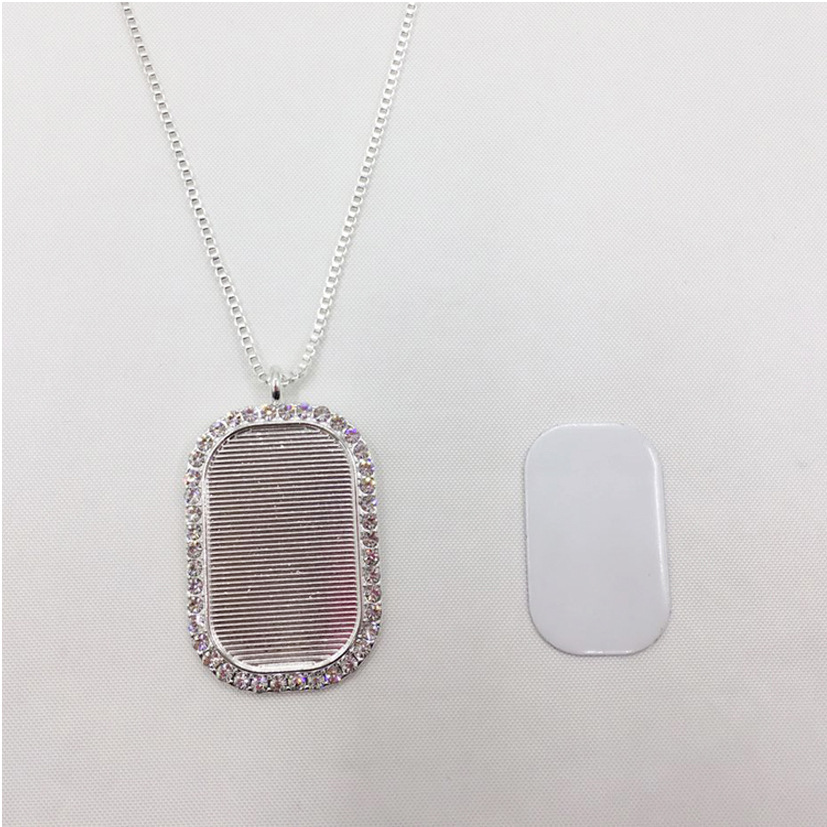 Title 4, Thermal Transfer Blank Metal Rounded Necklace