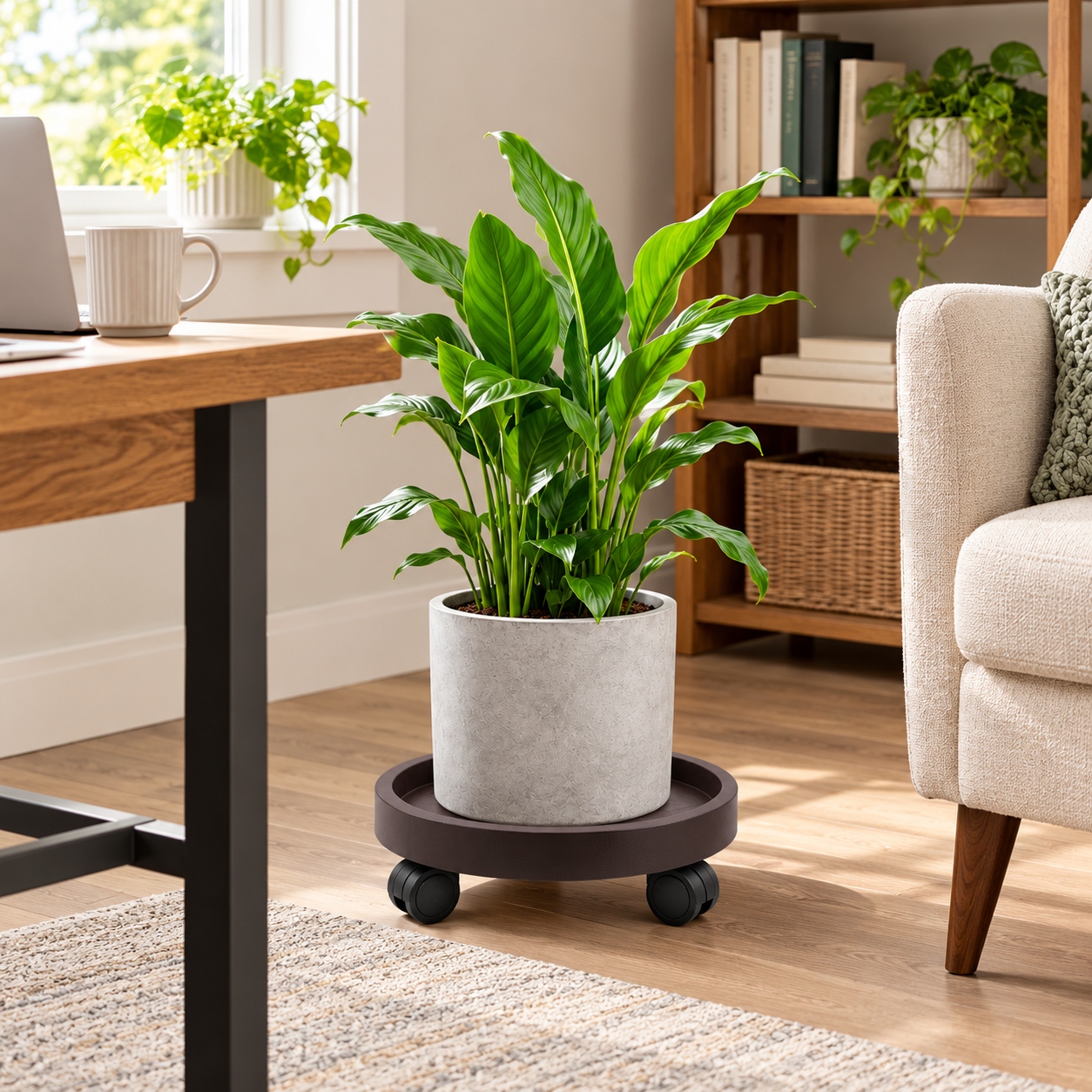 Plant Caddy with Casters, 8 Pack