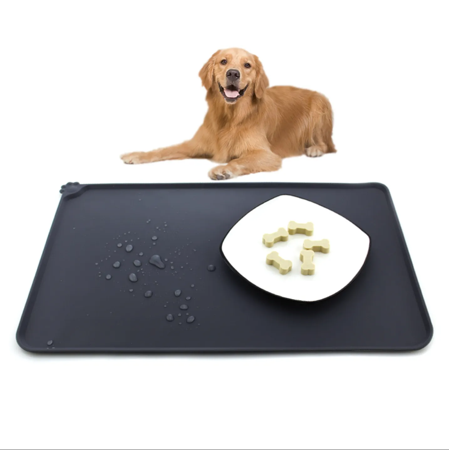 Waterproof Pet Mat For Dogs And Cats Pure Color Silicone Pet Food Mat – image 3