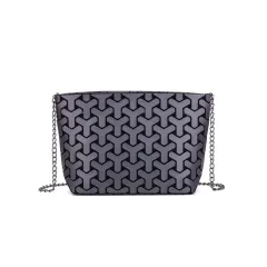 Women's Geometric Rhombus Shoulder Bag Foldable - Black - View 1