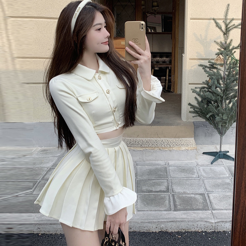 Pleated Skirt Suit Western Two-piece Women