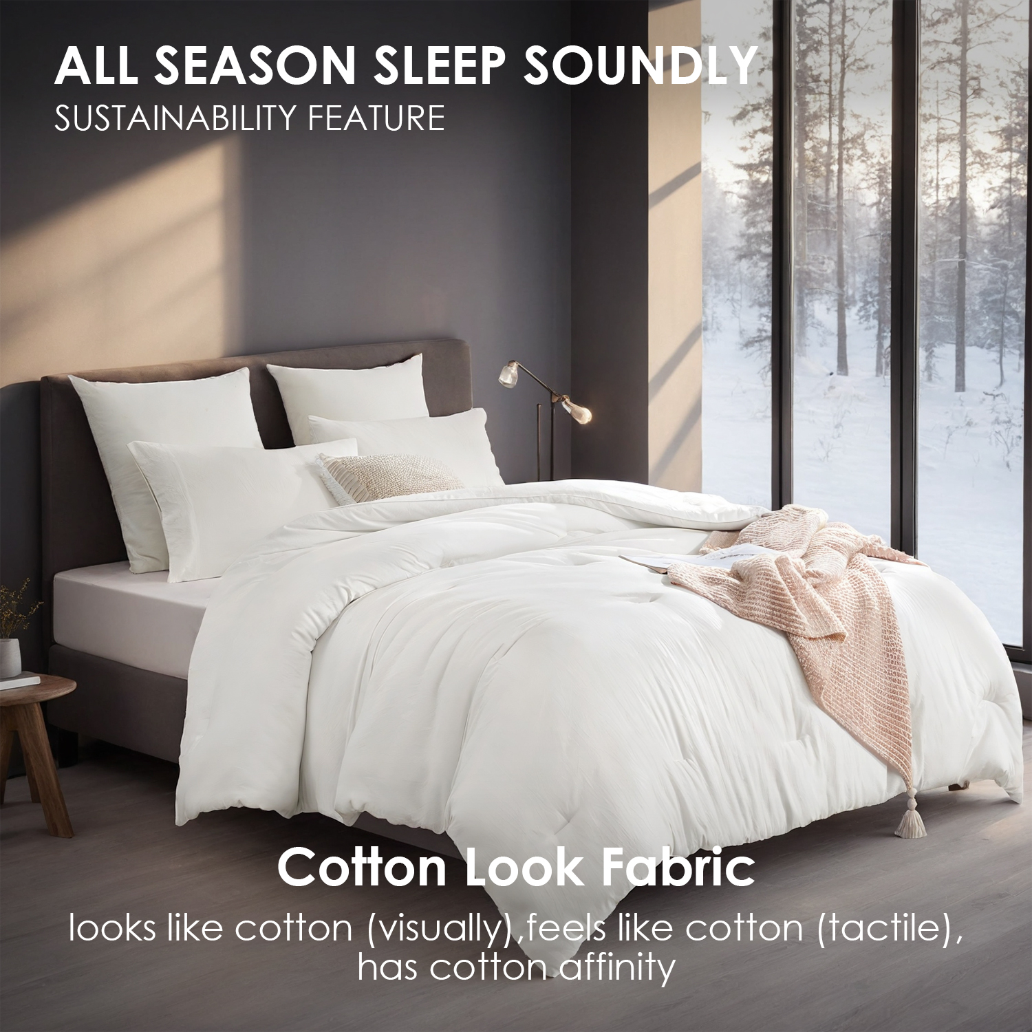 All-Season Oversized Solid Plump Duvet - Premium Durable Comforter With Enhanced Warmth. This Thick Winter Quilt Insert Provides Year-round Comfort, Making It An Ideal Christmas Gift For Daily Use. — view 2