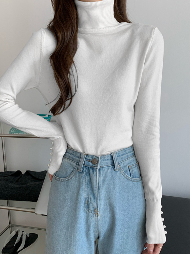 Women's High-neck Knitted Bottoming Shirt With New Fashion And Western Style