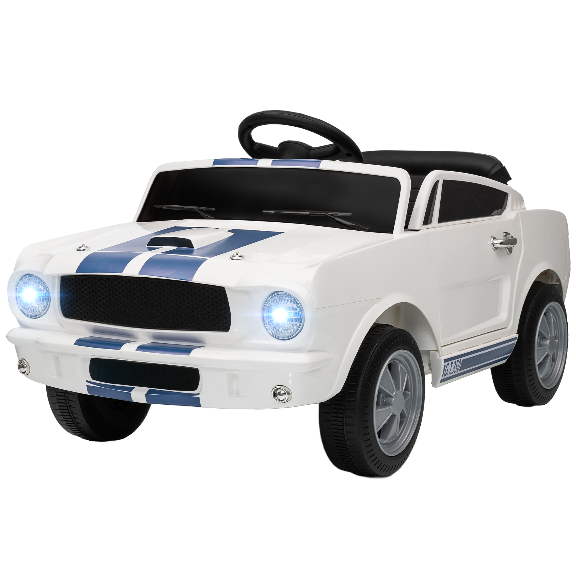 Ride On Car With Remote Control, Adjustable Speed, MP3, Smooth Start, LED Lights, White White - Shop at LoveMi