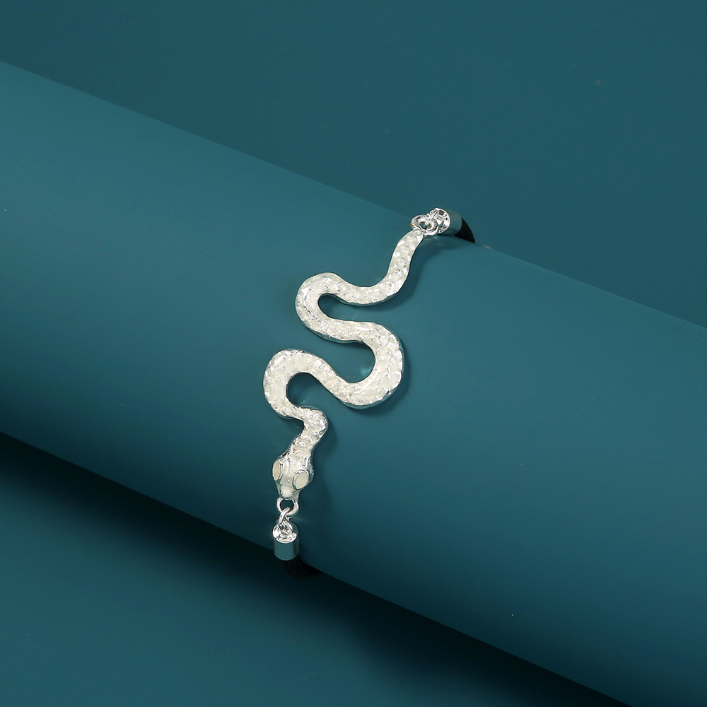 Silver Snake, glow-in-the-dark oil necklace