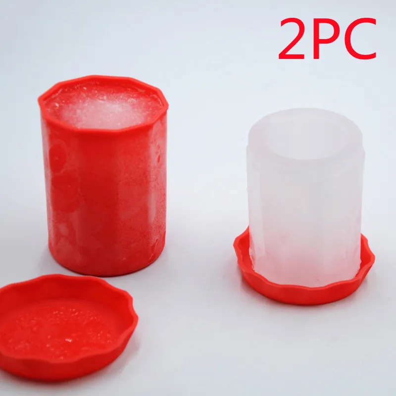 Silicone Ice Maker Mould Bar Party Drink Ice Tray Cool Shape Ice Cube Freeze Mold 4-Cup Ice Mold Cup - Red Single Hole 2Pc