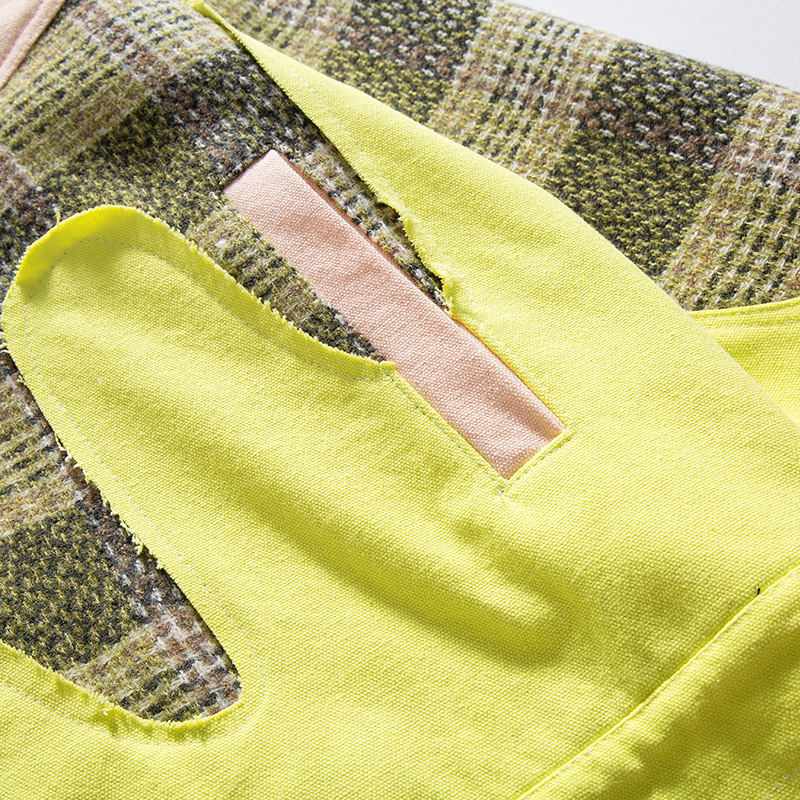 Men's Tricolor Patchwork Contrast Lapel Jacket