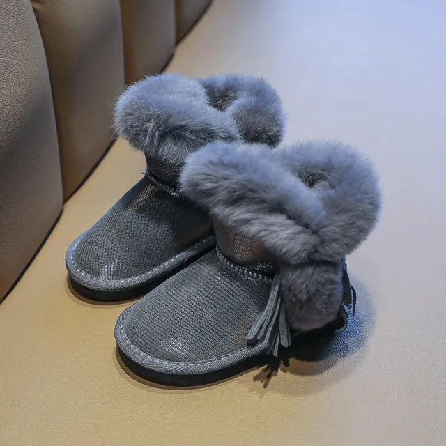 Female New Winter Plush Thick Cotton Boots Grey - Shop at LoveMi