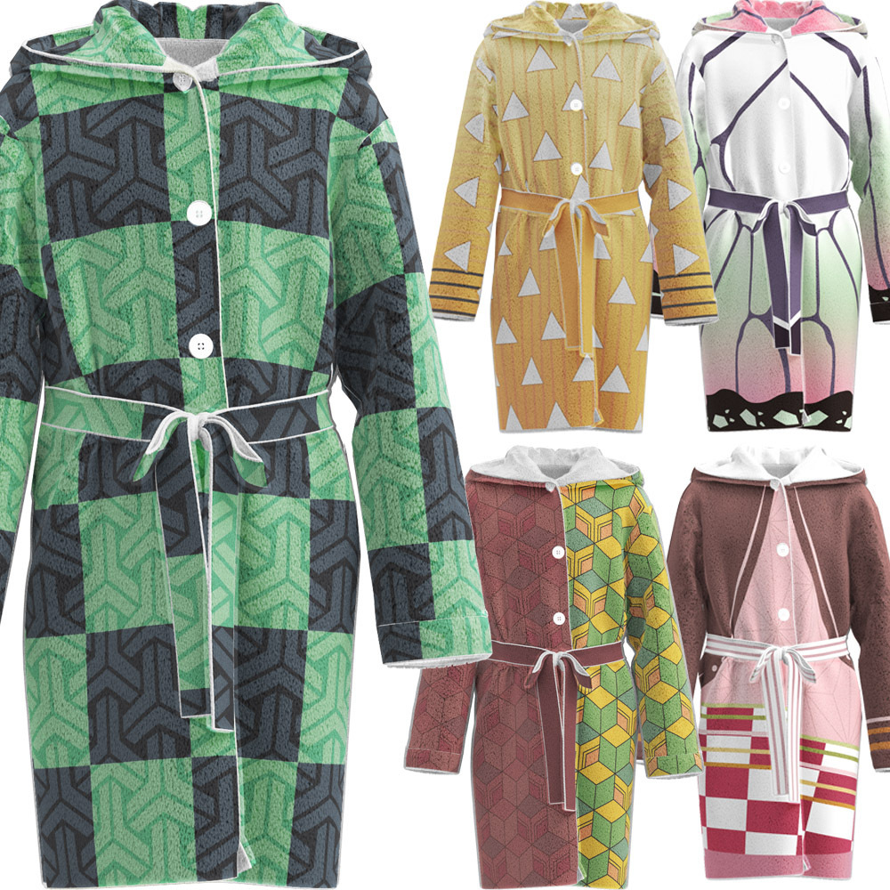 Title 4, Flannel Bathrobe Two-dimensional Cloak Pajamas