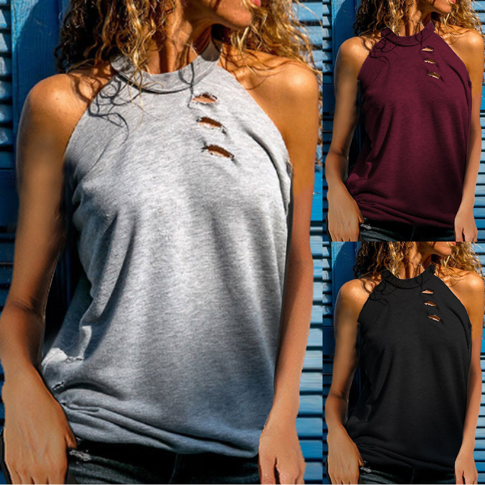 Long Sleeve Hollow Hollow Repair T Shirt