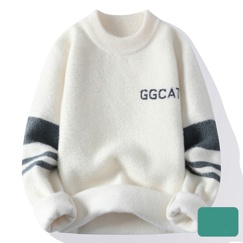 Men’s Fashion Embroidered Crew Neck Jumper – Warm Casual Knit Sweater for Autumn & Winter - Image 7