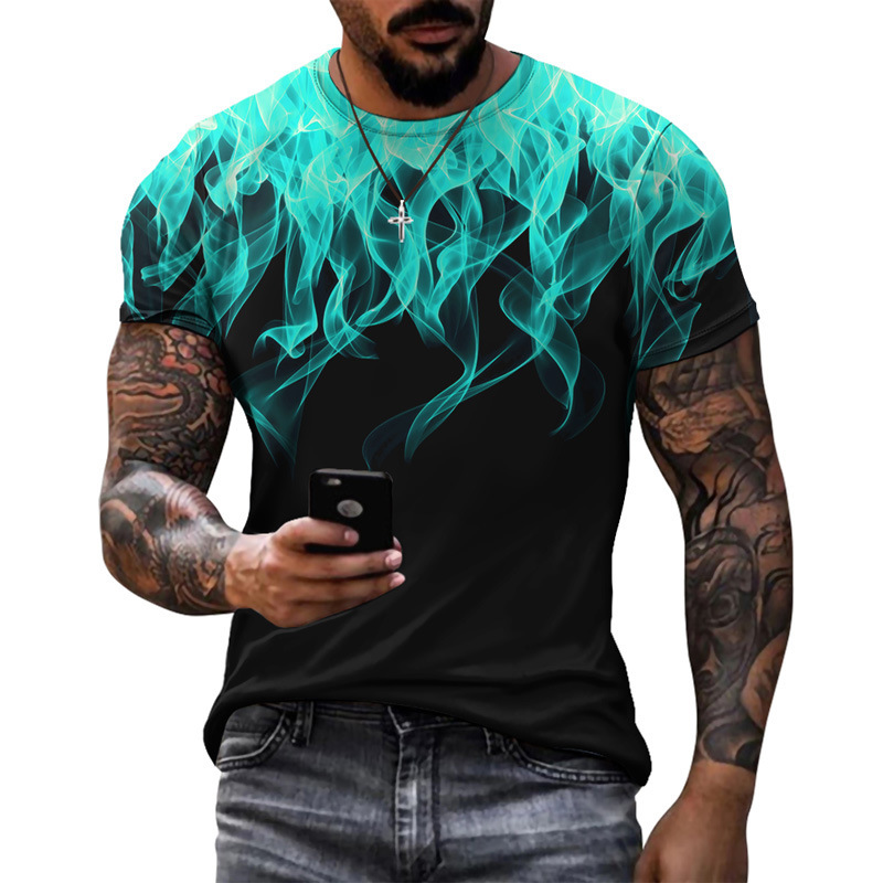 Title 9, Multicolor Flame Gradient Mens Running T-Shirt