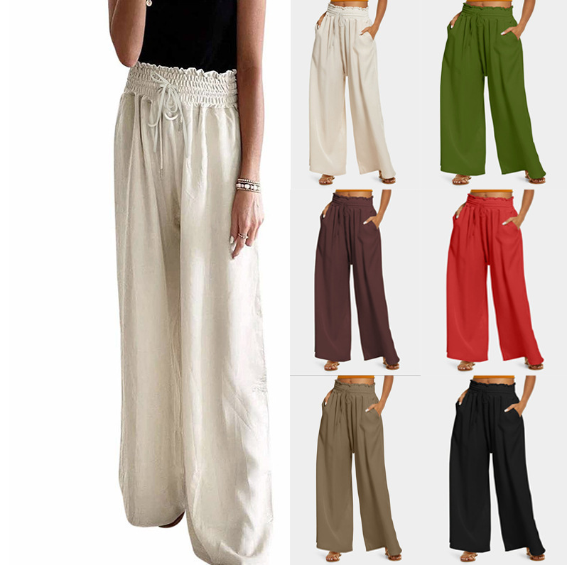 Title 2, Summer High Waist Solid Color Loose and Comfort...